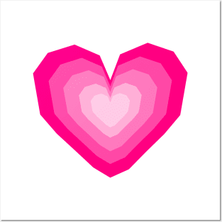 pink heart Posters and Art